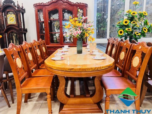 BỘ BÀN ĂN MẶT ĐÁ HIỆN ĐẠI OVAL-180